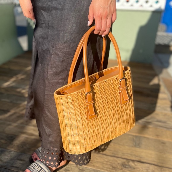 Salvatore Ferragamo Handbags - Ferragamo woven basket tote bag